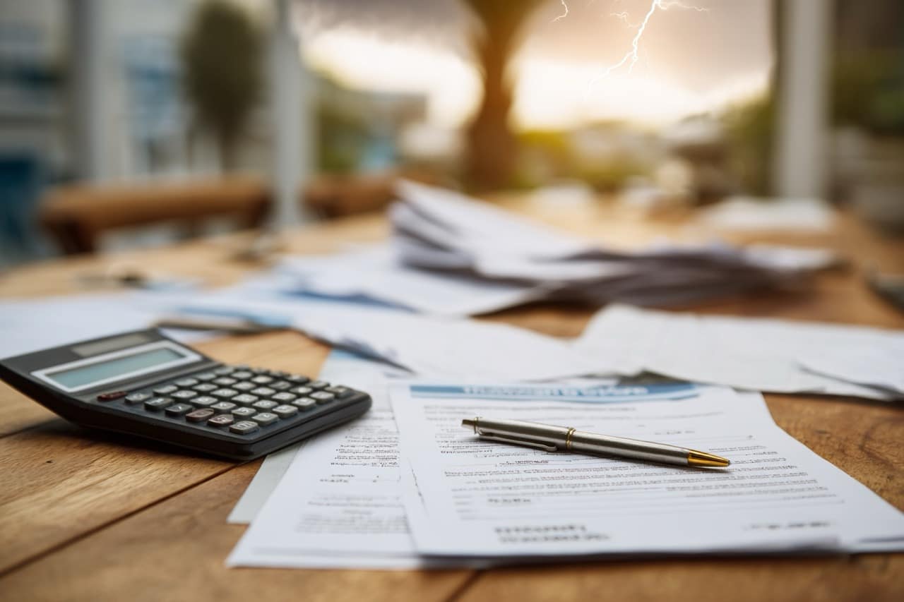 California property documents and storm damage assessment paperwork