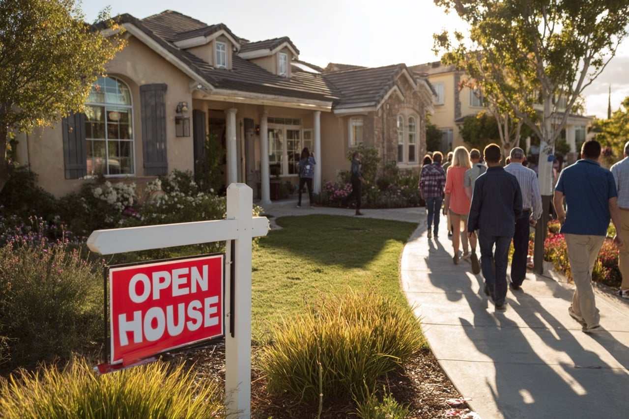 Open house showing at California residential property