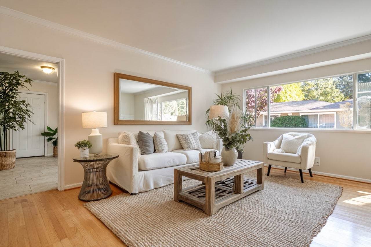 Interior staging of rental property in California for sale